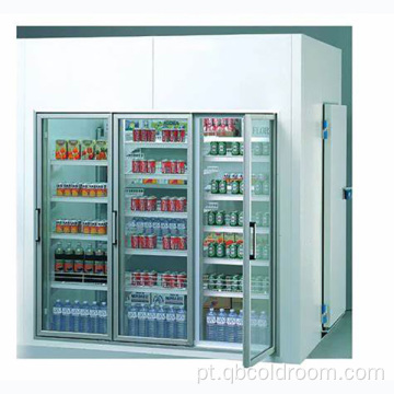Armário de freezer porta de vidro Refrigerado Sala de exibição fria